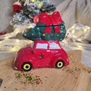 Brûleur en forme de voiture de Noël rouge avec sapin décoratif – L’Atelier d’Ally
