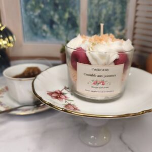 Bougie artisanale Crumble aux pommes en cire de soja – L’Atelier d’Ally