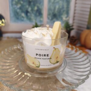 Bougie Poire artisanale en cire de soja – L’Atelier d’Ally