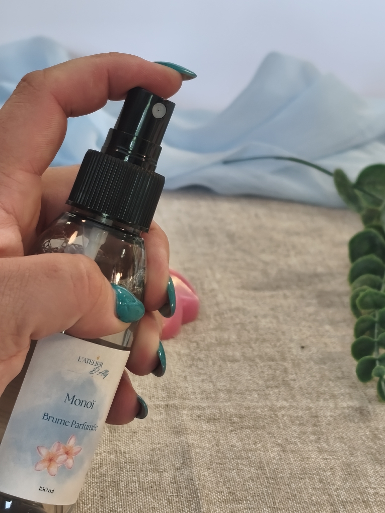 Utilisation de la brume d’ambiance parfumée Monoï 100 ml